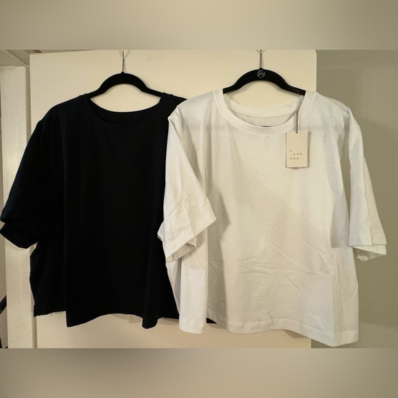 Target White & Black Cropped Boxy Tshirts - Picture 1 of 1